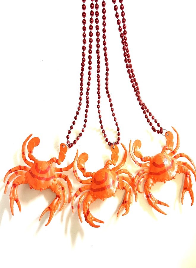 GZYSSL 6 Pcs Crab Mardi Gras Bead Necklaces Mardi Gras Parade Throw Bead Necklacs Party Supplies - Image 1